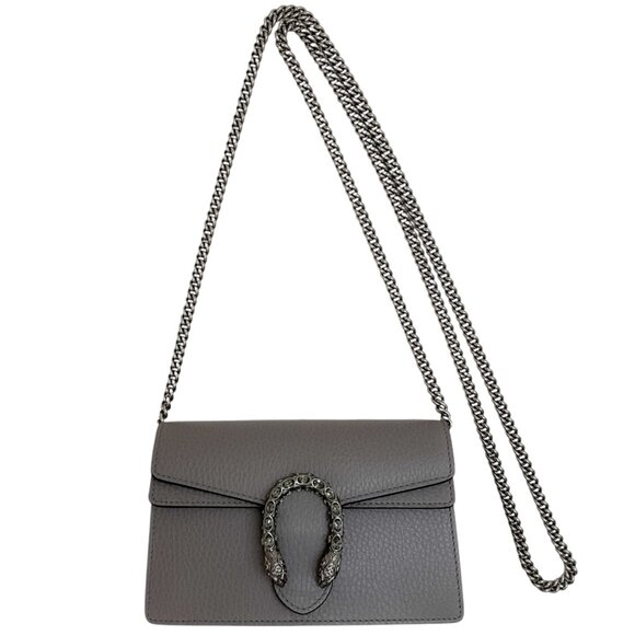 Gucci Grey Leather Mini Dionysus Crossbody Bag - Picture 1 of 11